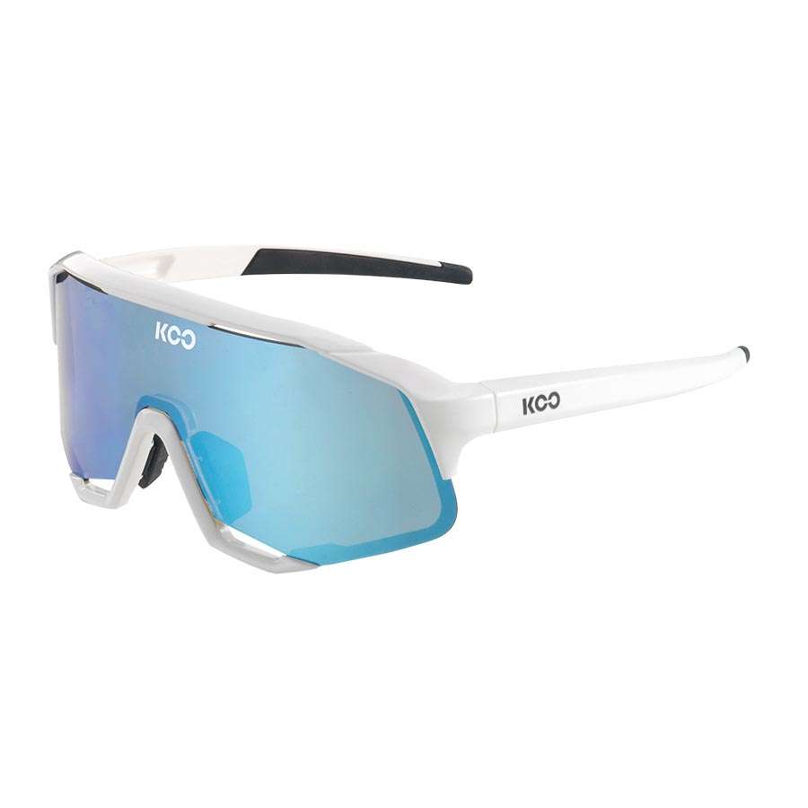 KOO DEMOS Sport Zonnebril Wit/Turqoise met Turqoise Lens