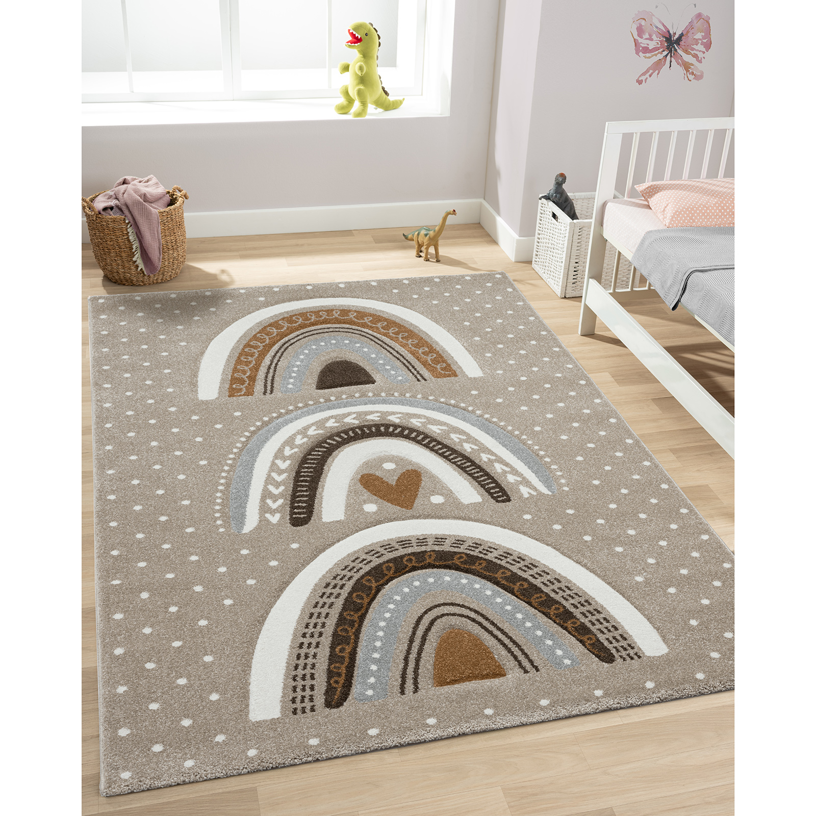 Kurzflorteppich - beige - 80x150 cm