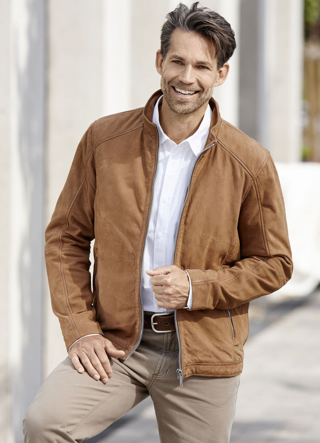 Kurzjacke aus Nubukleder