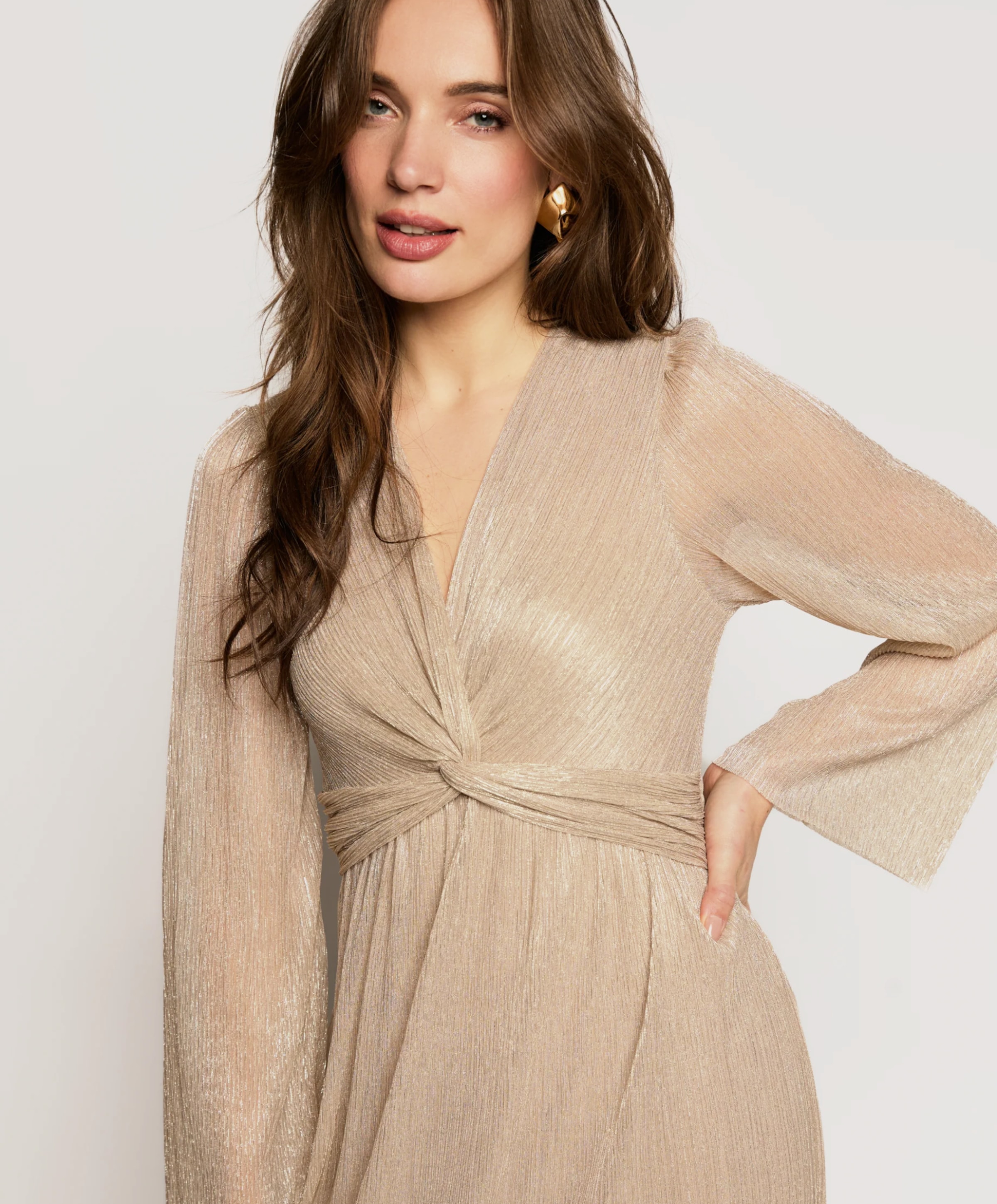 Freebird Festive Dames jurk beige