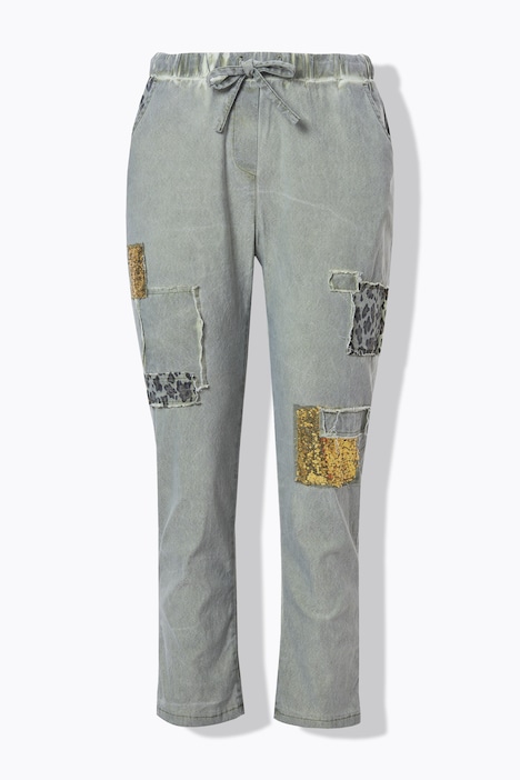 Hose, Joggpants, Crinkle, Pailletten,Elastikbund