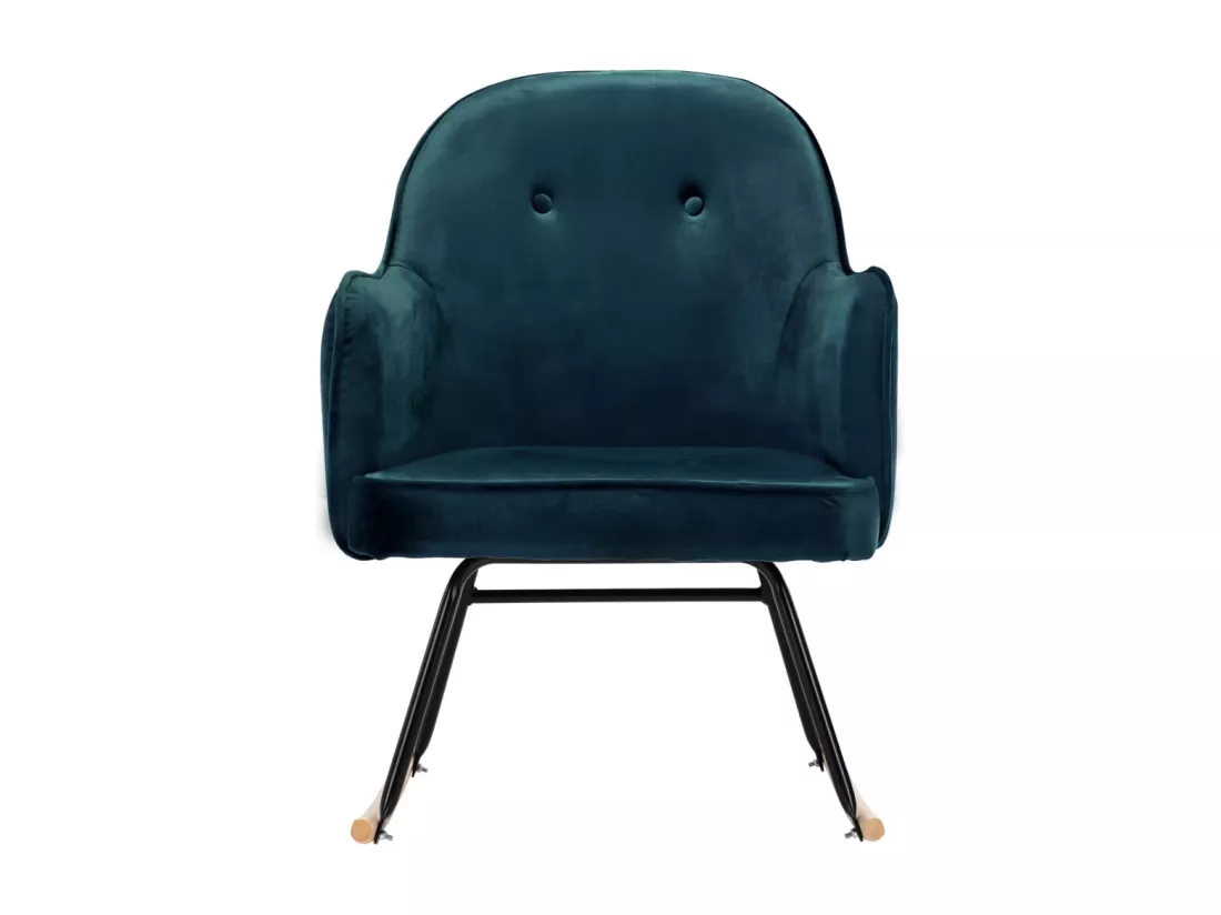 Chaise à bascule Bleu Velours