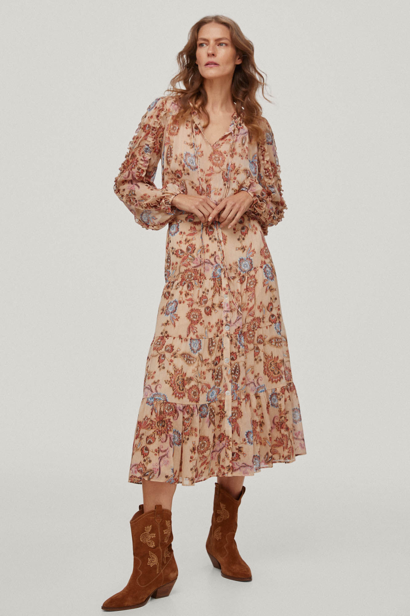 Blusa romântica estampada - Roxa