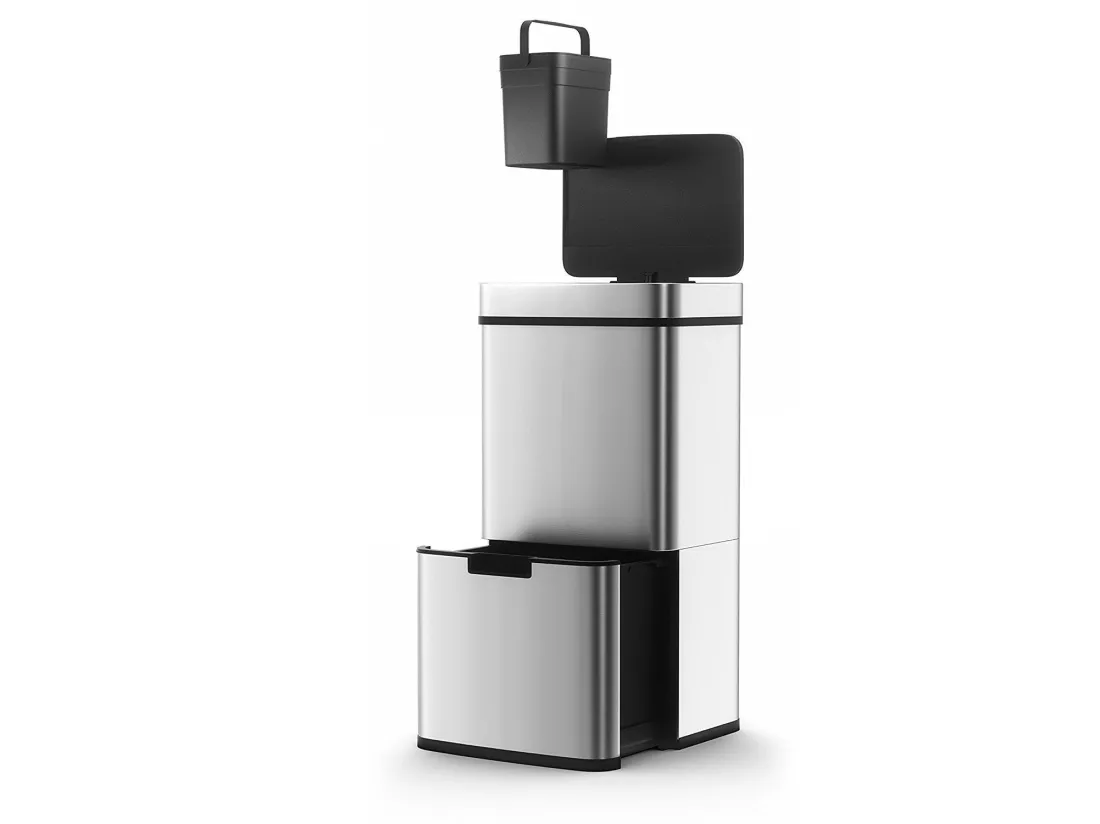 Poubelle De Cuisine Automatique NARVIK Argent Acier inoxydable 75 L