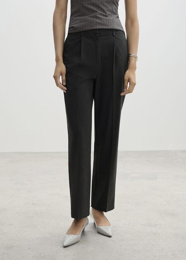 MANGO Pleated straight trousers 92