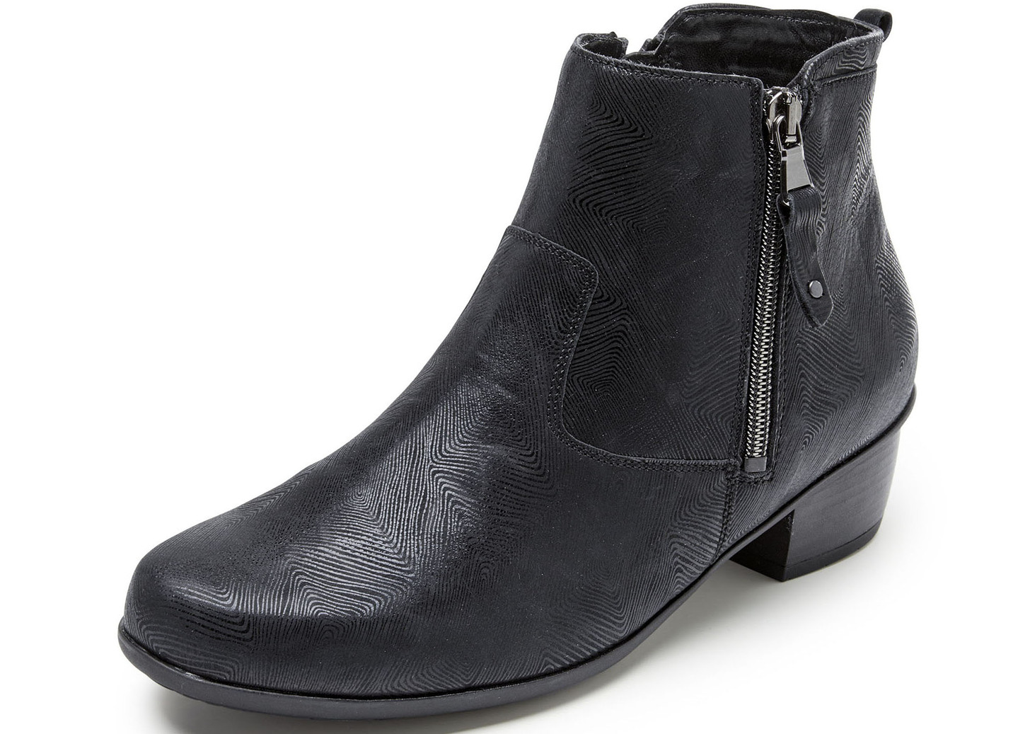 Waldläufer Stiefelette aus effektvoll geprägtem Leder