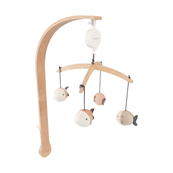 Bamboom Muziekmobiel vis - Hout - Fish Blue