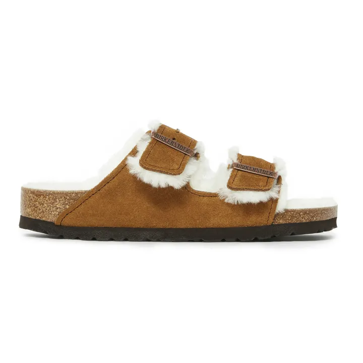 BIRKENSTOCK Sandales Arizona Fur Cuir Suede - Collection Adulte  | Camel