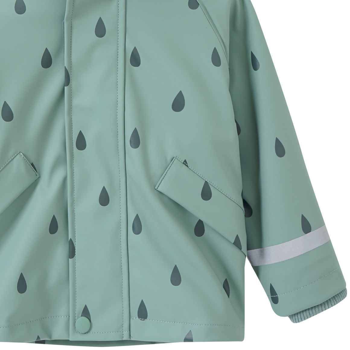 Topomini Baby Regenjacke mit Regentropfen-Muster salbei