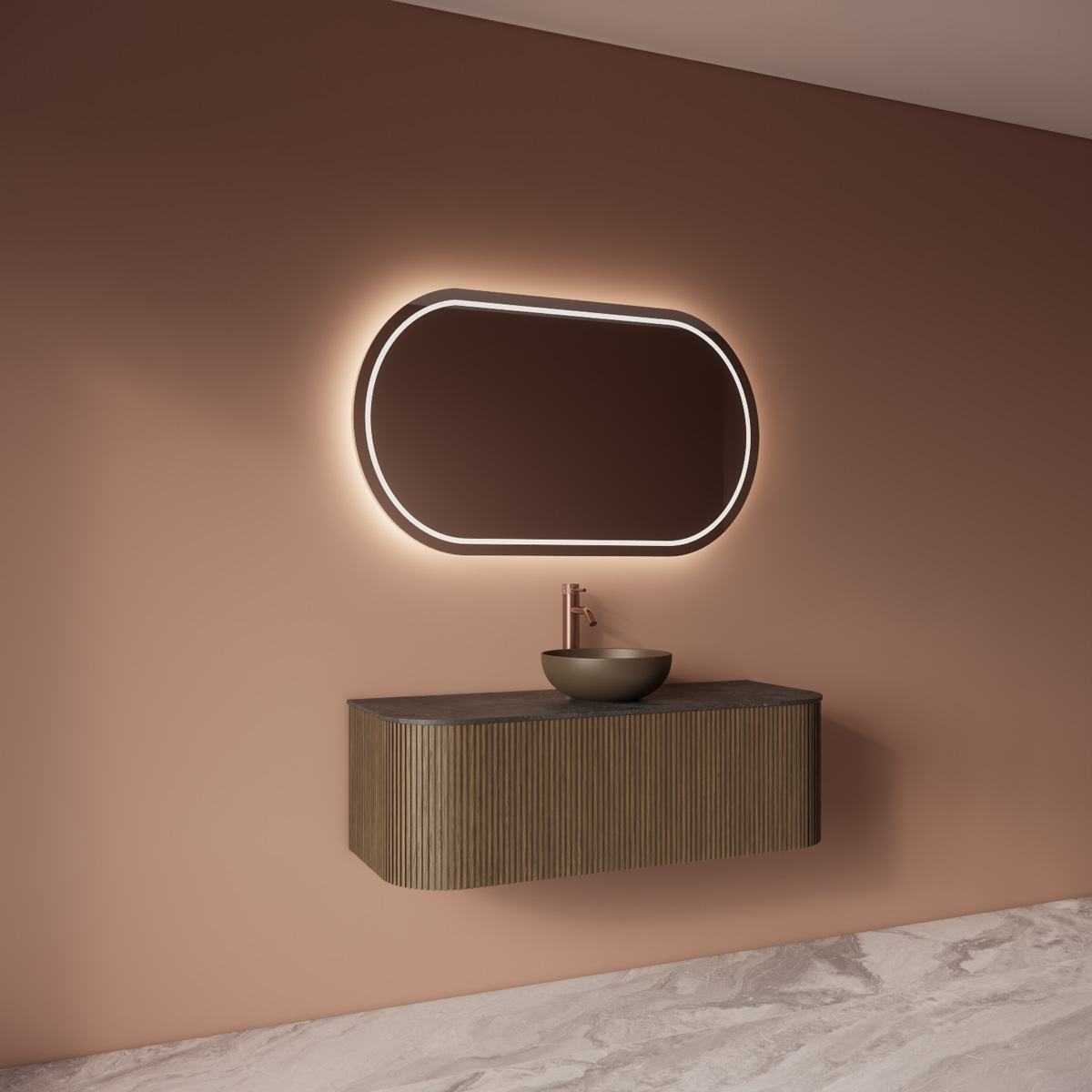 Gliss Design Agon spiegel ovaal 140x70cm met handsensor