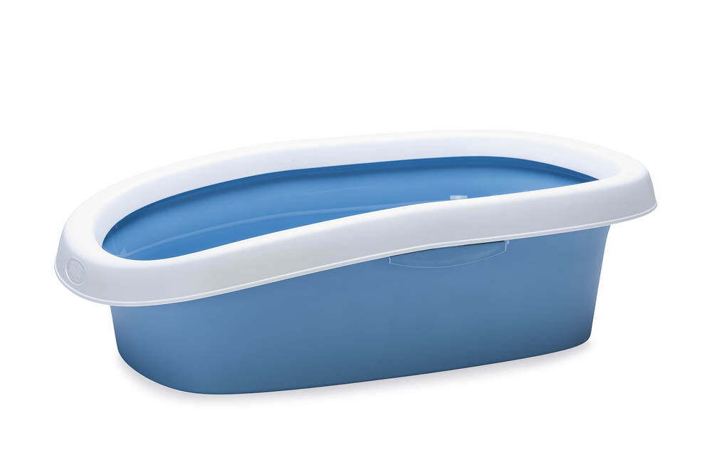 Stefanplast Sprint 20 - Kattenbak - Open - Wit Blauw - 17x58x39 cm