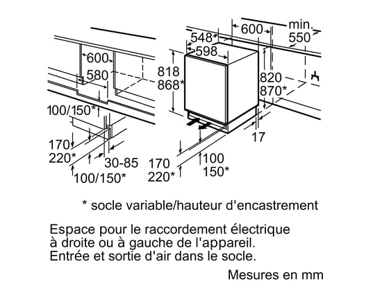 SIEMENS - Congélateur encastrable top GU 15 DAD F0