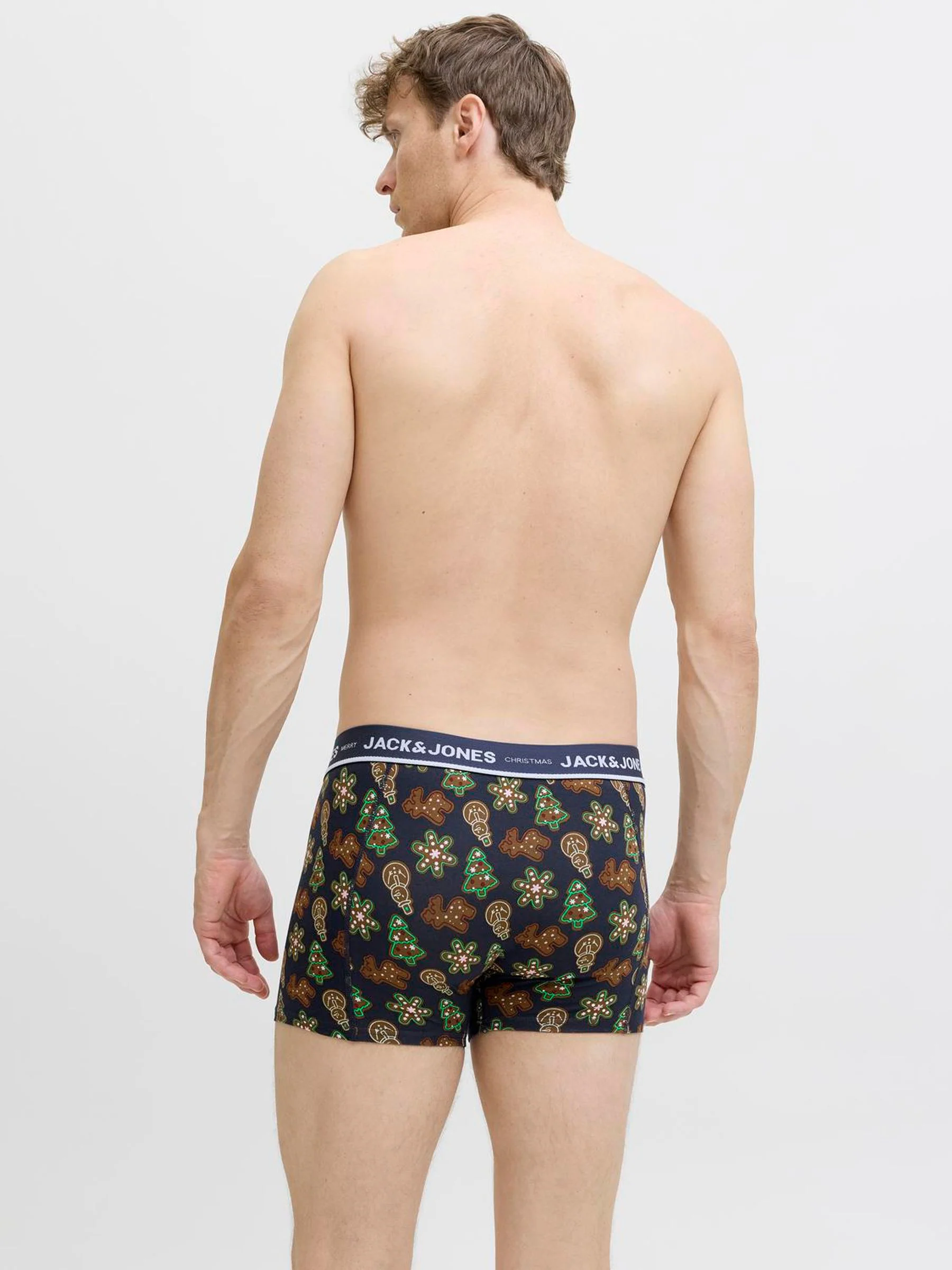 Zwart - JACK & JONES Kerstmis peperkoek boxershorts set van 3