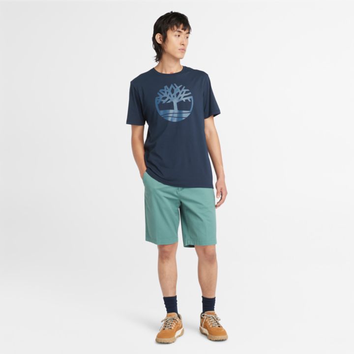 T-shirt à logo arbre Kennebec River pour homme en bleu foncé