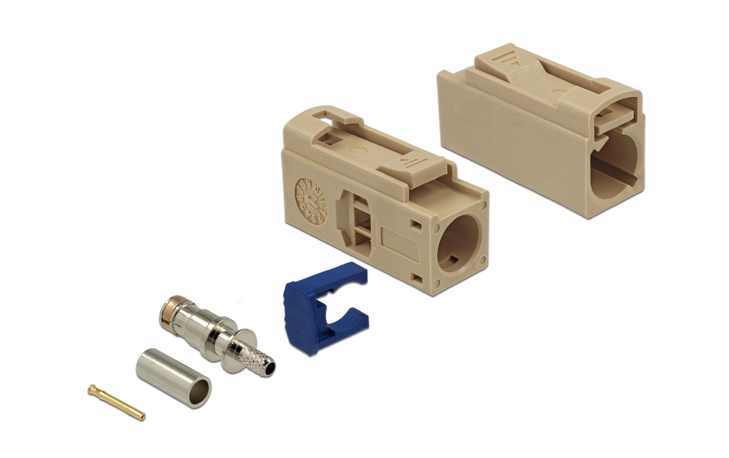 Antennenadapter zum Crimpen FAKRA I Buchse (f) - Offen OffenDelock FAKRA I Buchse 25 mm (lang) zum Crimpen
