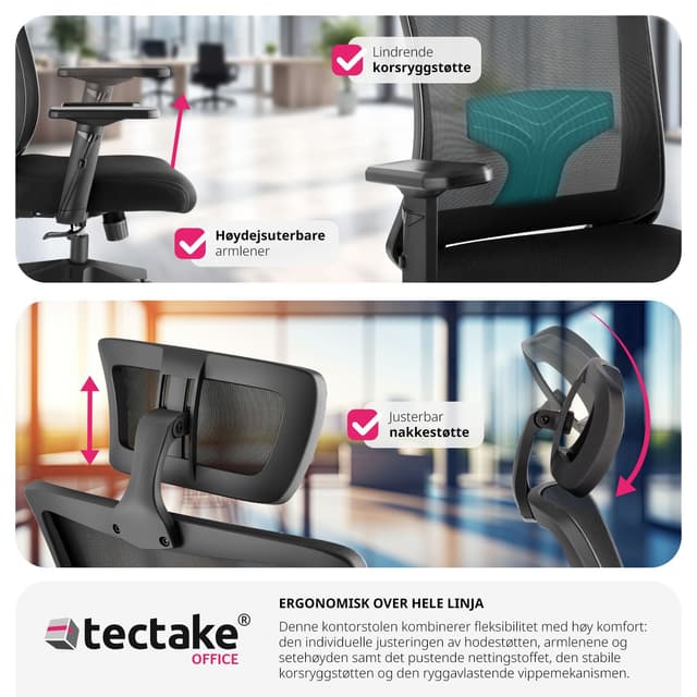 Kontorstol Phoibe, ergonomisk