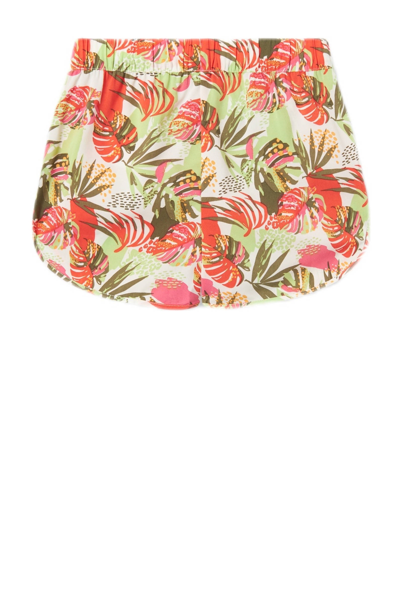 NAME IT gebloemde casual short NKFVINAYA groen/rood/wit