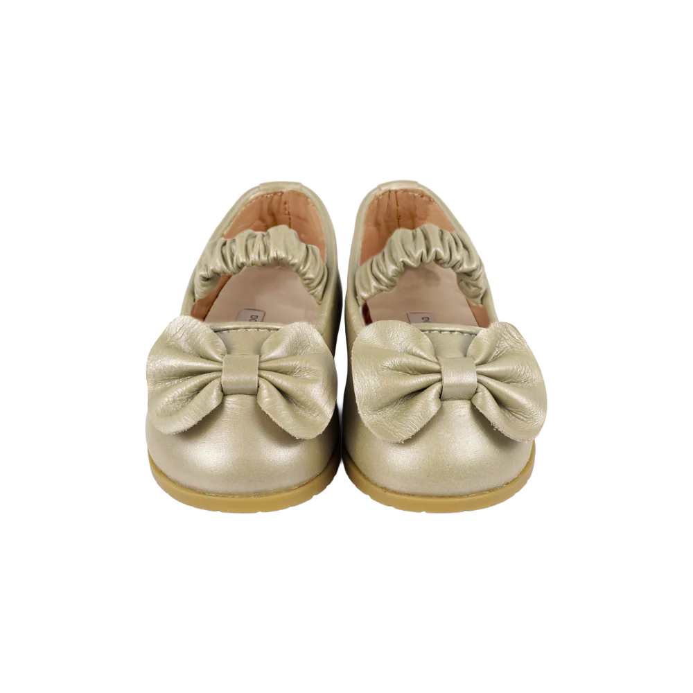 Sylah Ballerinas | Champagne Metallic Leather