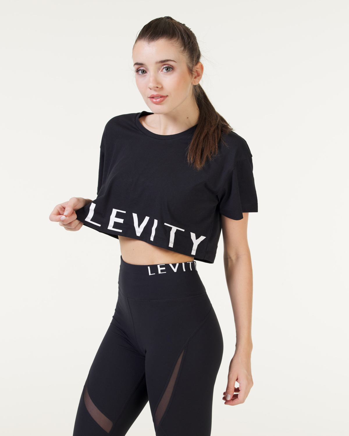 LEVITY Sphere Logo Crop Top Black