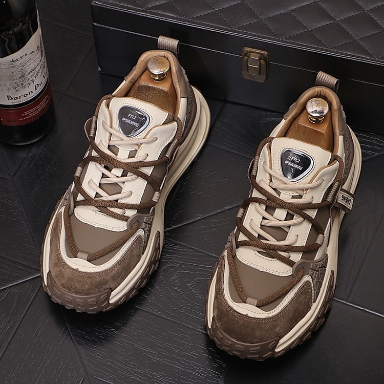 Mr Ozera - Tweekleurige platform sneakers