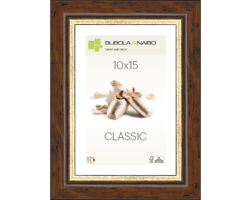 Houten fotolijst CLASSIC rustiek bruin 10x15 cm