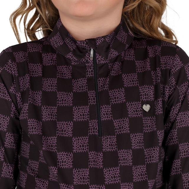 Trainingsshirt QHP Lize Kids Zwart-paars