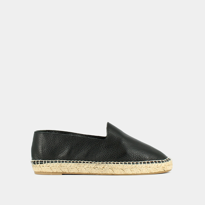 Espadrilles  en cuir grainé noir