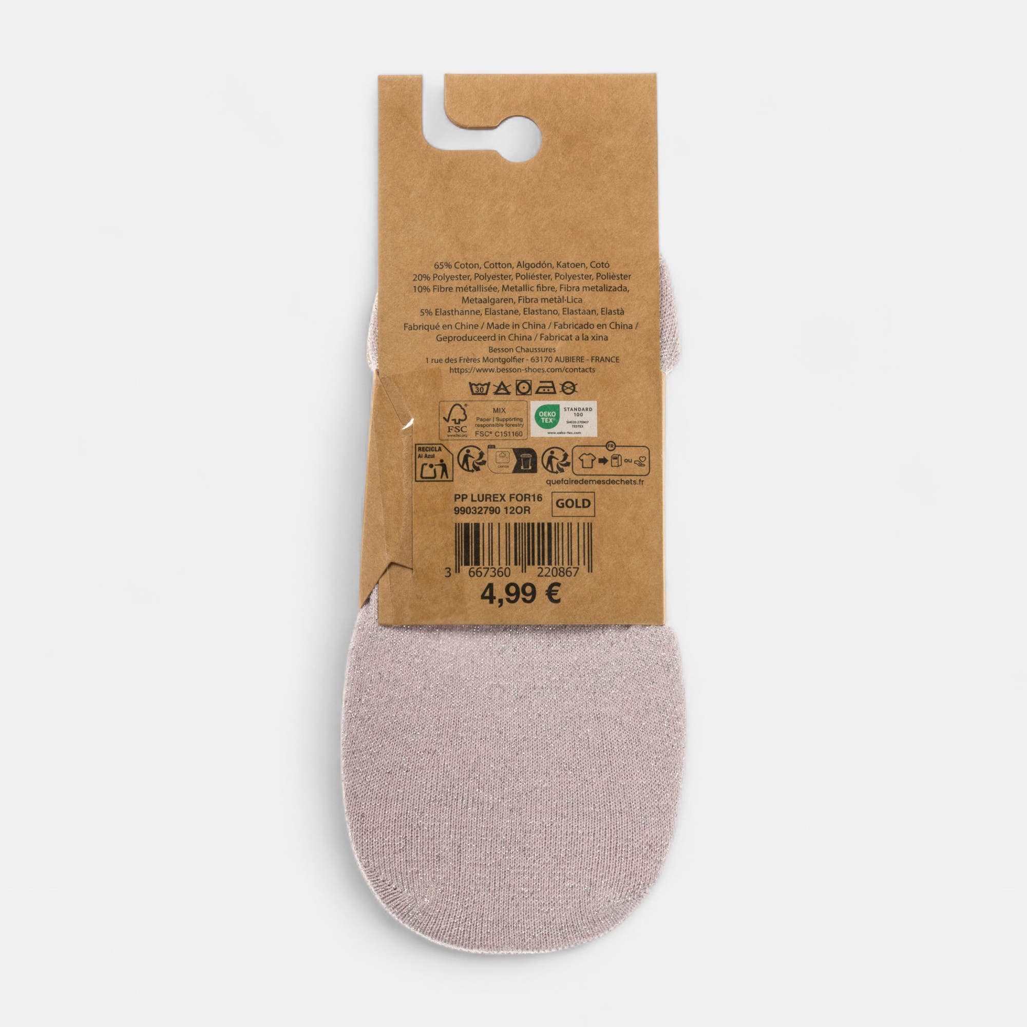 Chaussettes Femme or