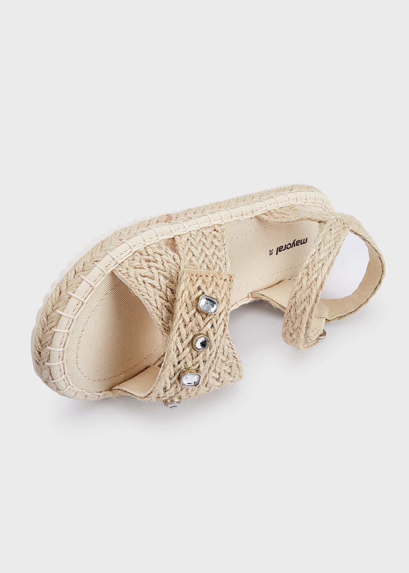 Sandália espadrille com fecho duplo de velcro para menina