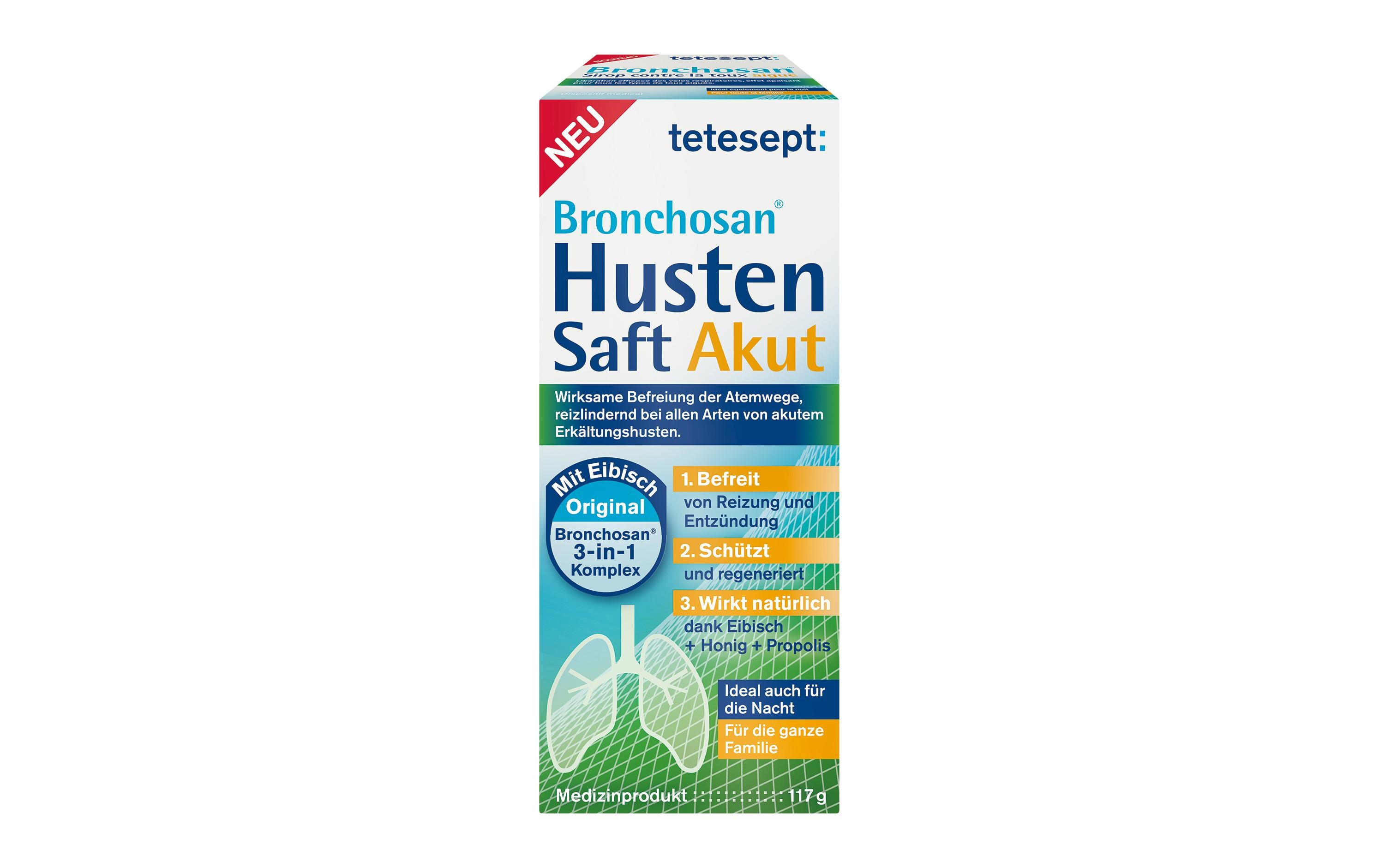 Bronchosan Hustensaft Akut 100 mlHustensaft beruhigt Hals und Rachen