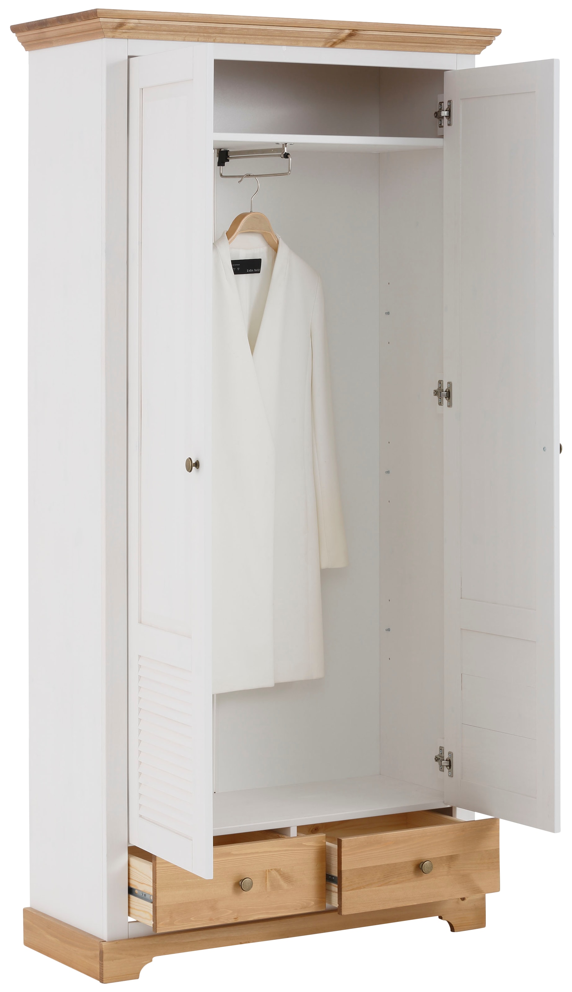 Home affaire Garderobenschrank »Ayanna« Breite 94 cm, 2-türig, aus massiver Kiefer, FSC®