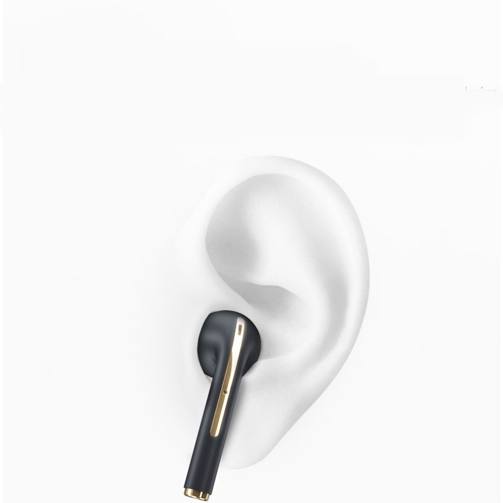 Kabellose TWS Mini Bluetooth 5.0 In-Ear Kopfhörer Headset mit Touch Control IPX5   Lade Case (250mAh) - Schwarz