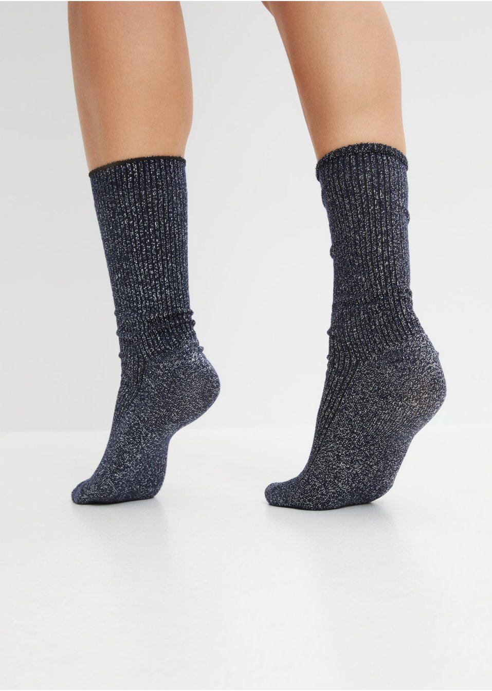 Lot de 4 paires de chaussettes côtelées en fil brillant