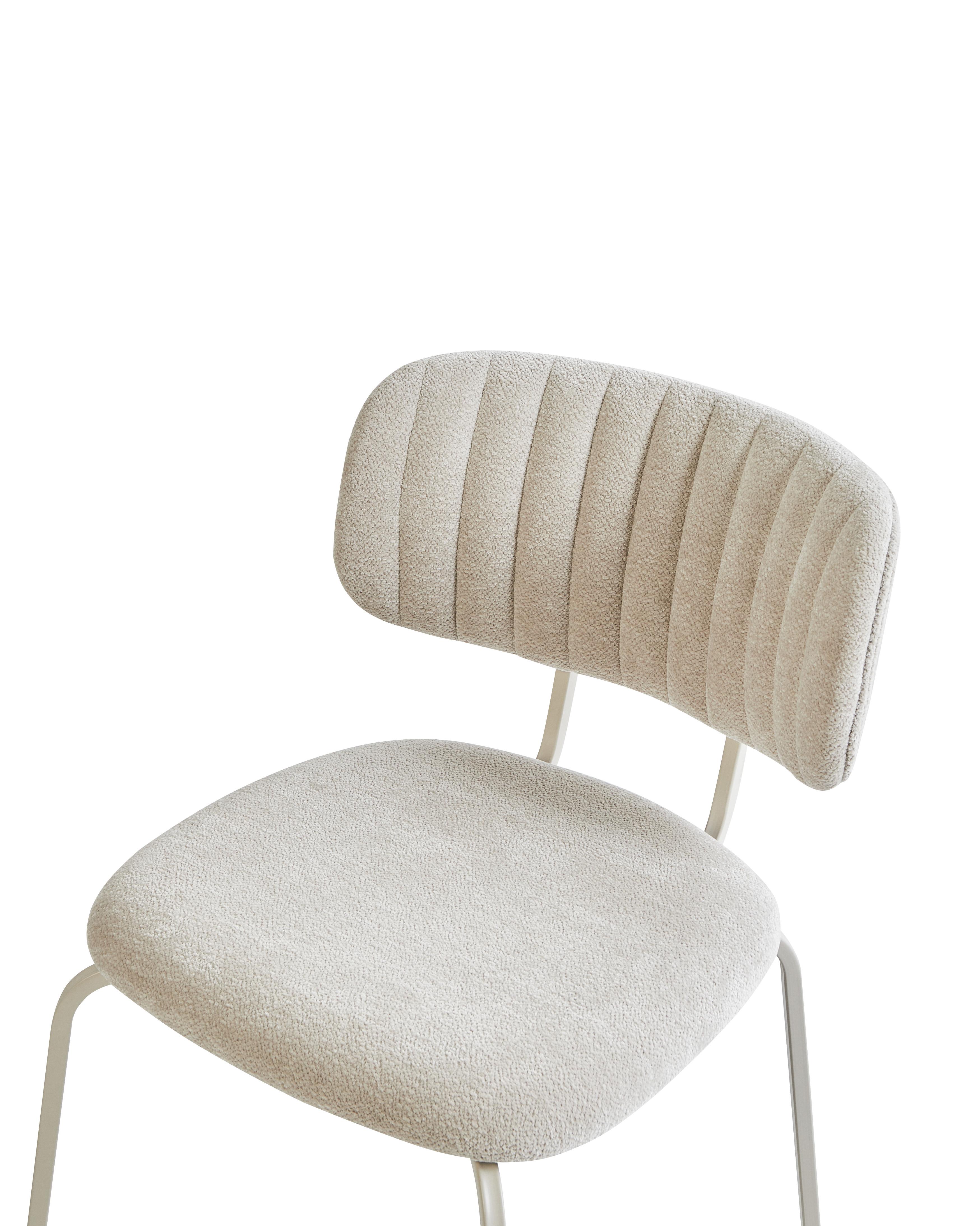 Set van 2 eetkamerstoelen IRINS Chenille Lichtbeige