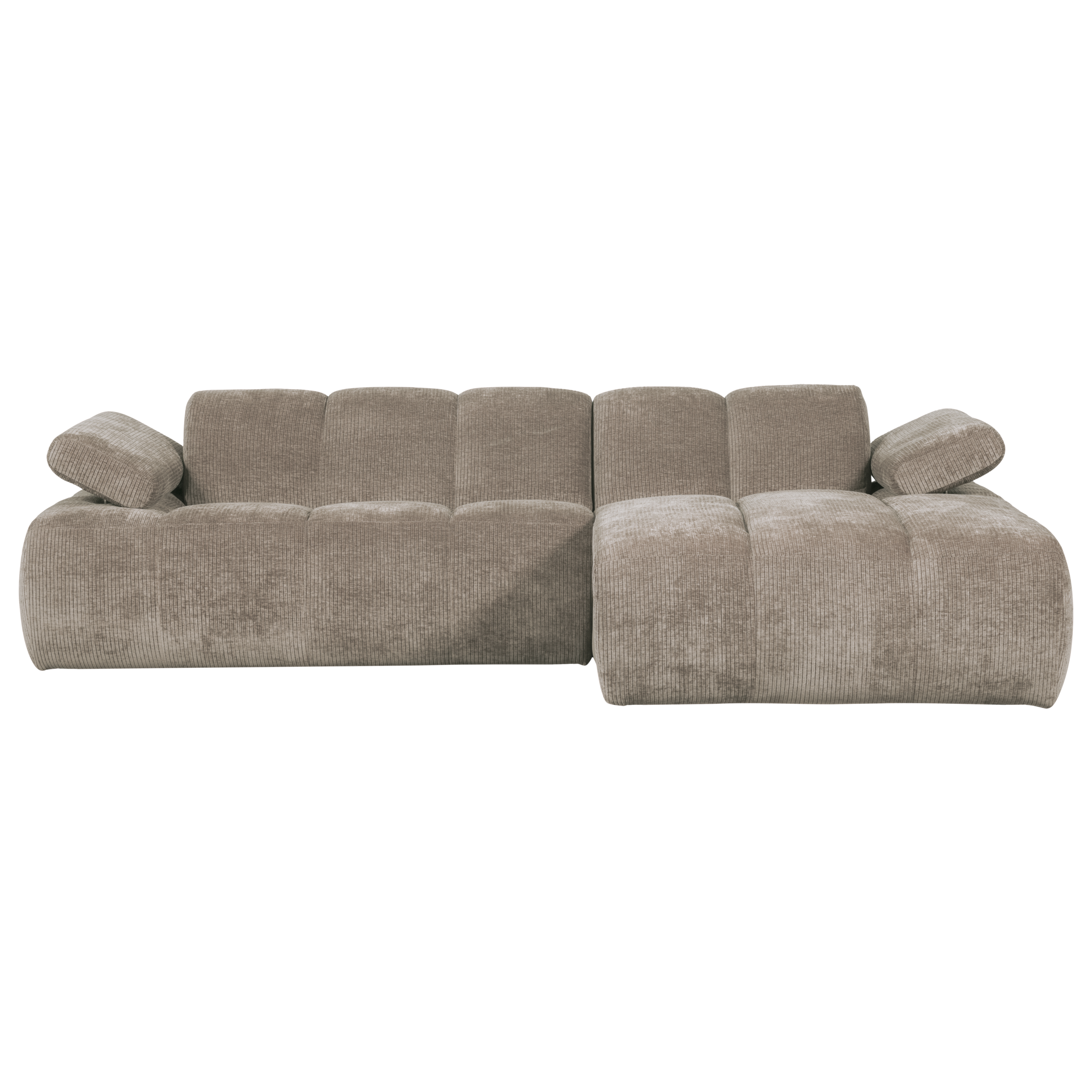 Chaise Longue Mojo Mojo Chaise Longue Rechts - Geweven Ribstof - Donkerzand