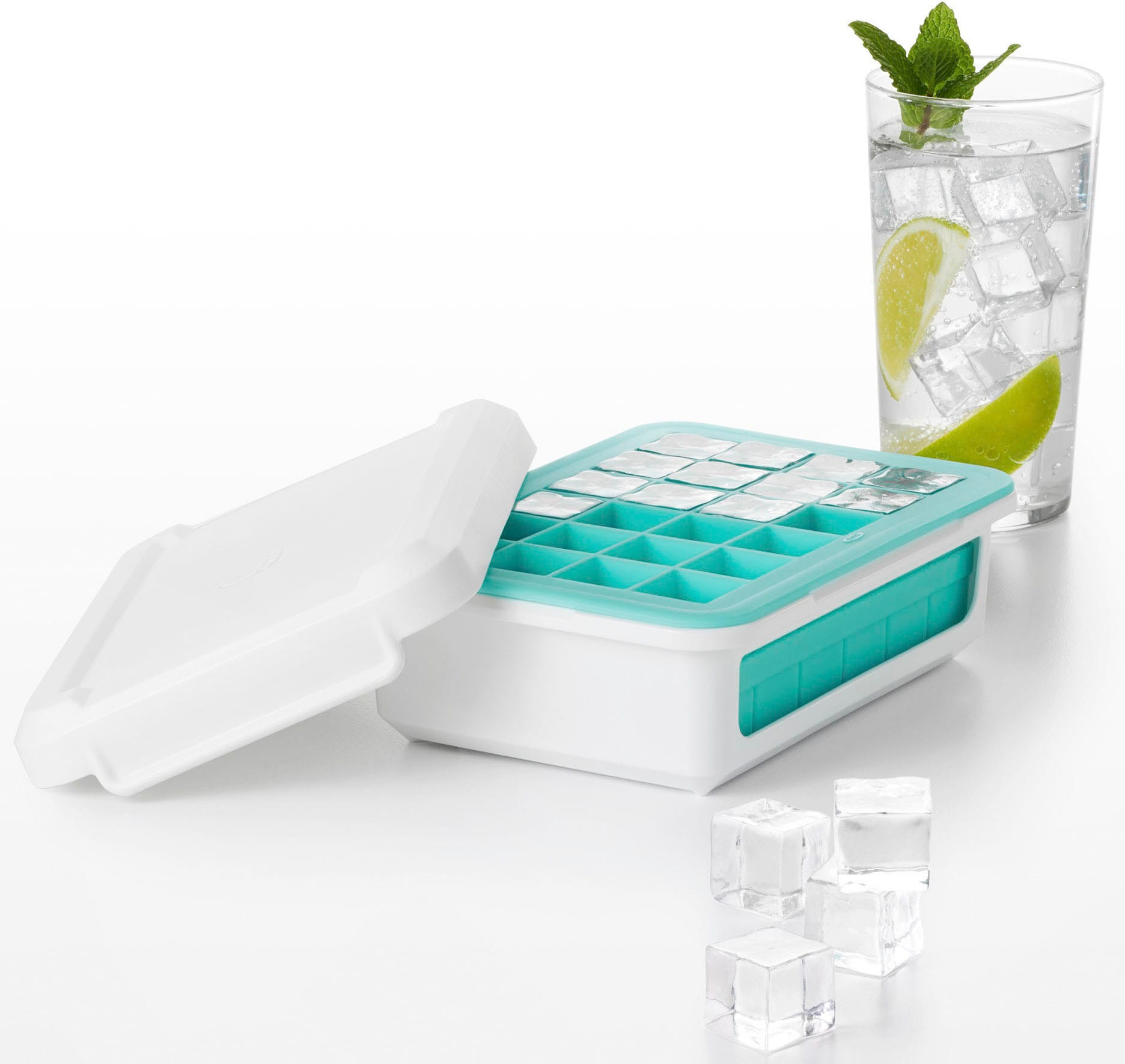 OXO Good Grips Eiswürfelform auslaufsicher, Deckel, für kleine Eiswürfel