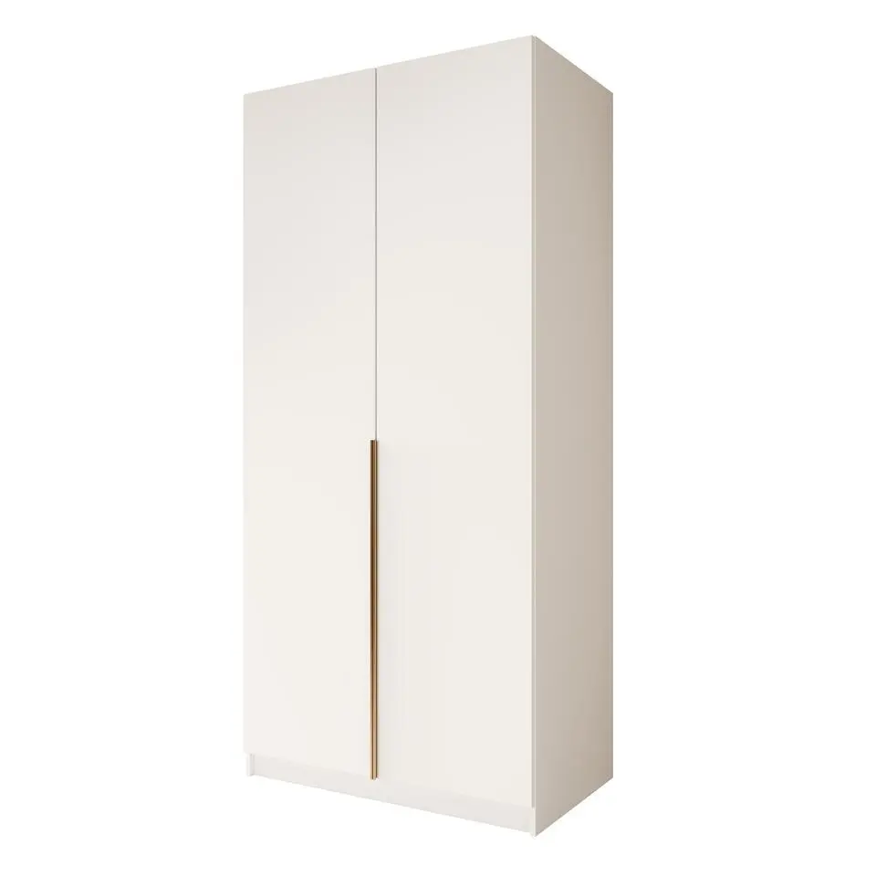 Meubella - Kledingkast Bruno 2 - Wit - 100 cm