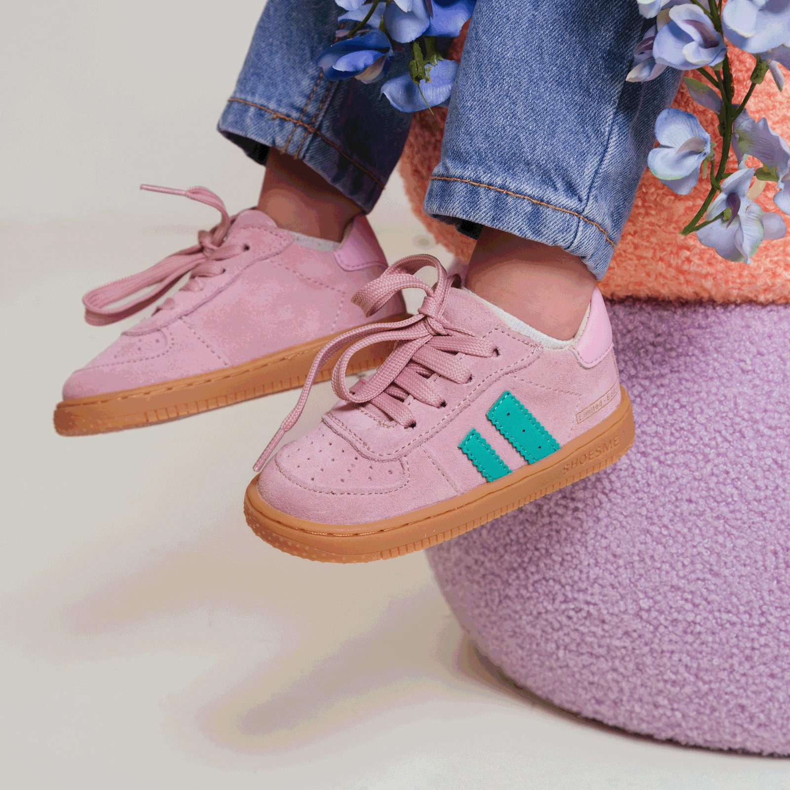 Shoesme roze sneakertje Microfiber leer, Suède | Meisjes schoenen