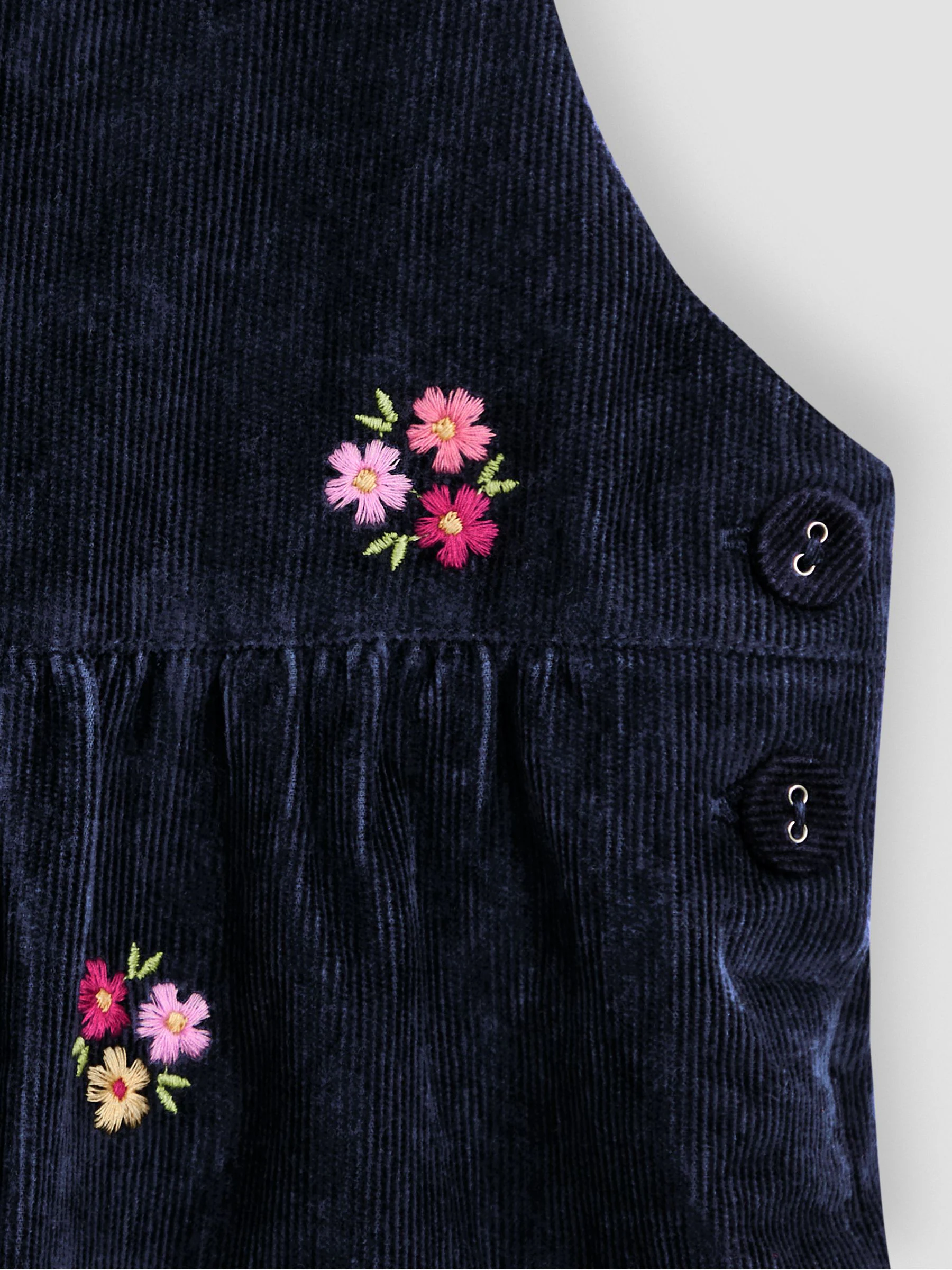 JoJo Maman Bébé Embroidered Cord Dungarees & Blouse Set