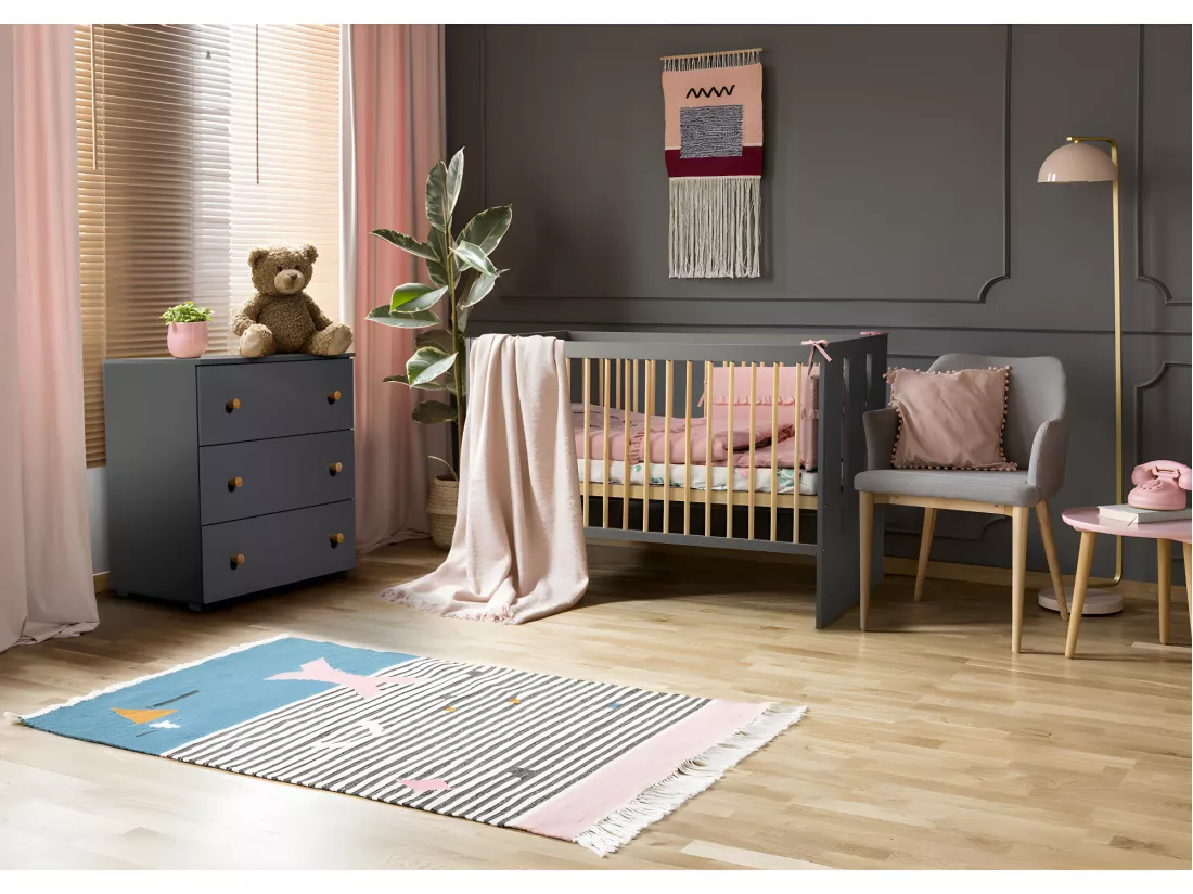 Lit Bébé Paula 60x120 Pin - Pin - gris