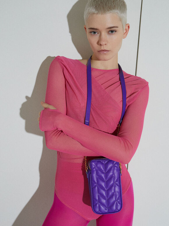 Bolsa Movil Padded Con Cadena - Violeta