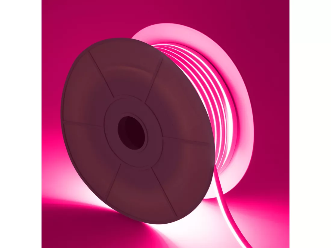 Bobine Gaine Néon LED 24V DC NFLEX6 50 Mètres IP65 Coupe Tous les 5cm Rose