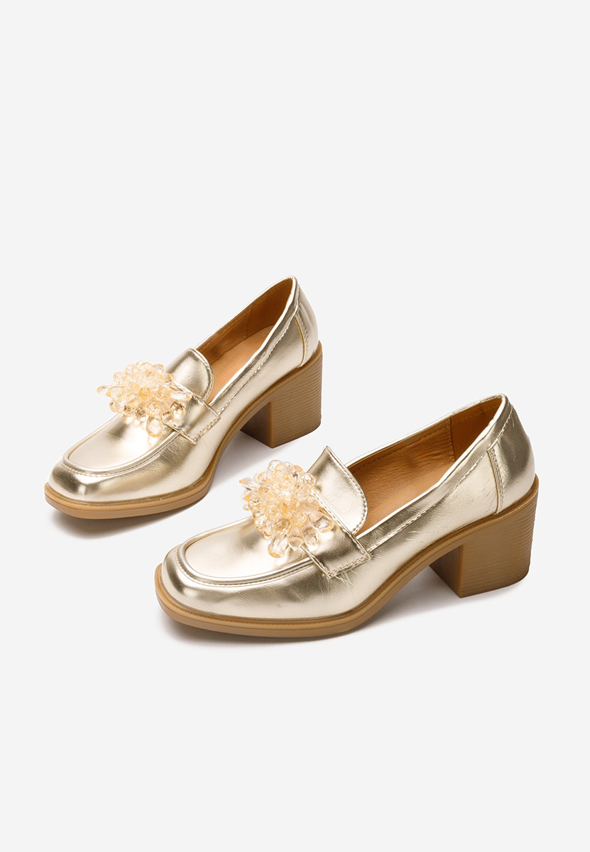 Mocassins à talon dorées Ermela