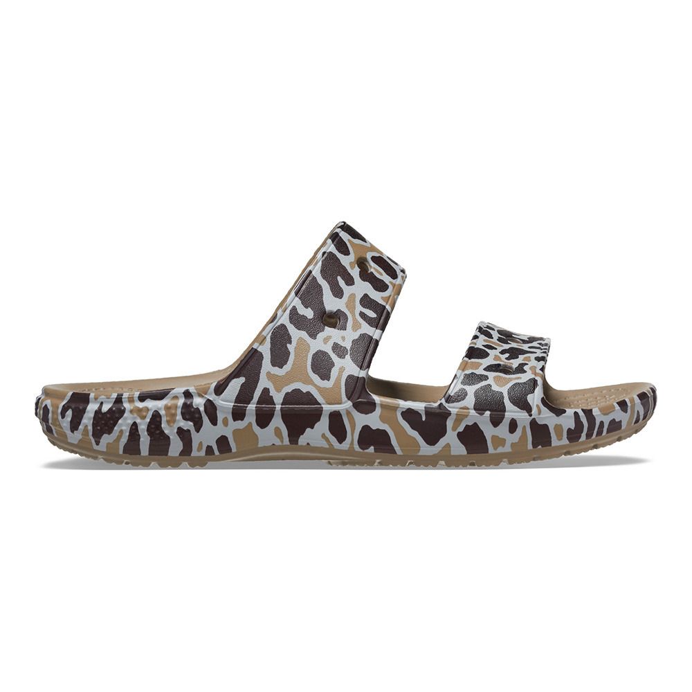 Crocs CLASSIC ANIMAL PRINT - Sandales Femme khaki/leopard