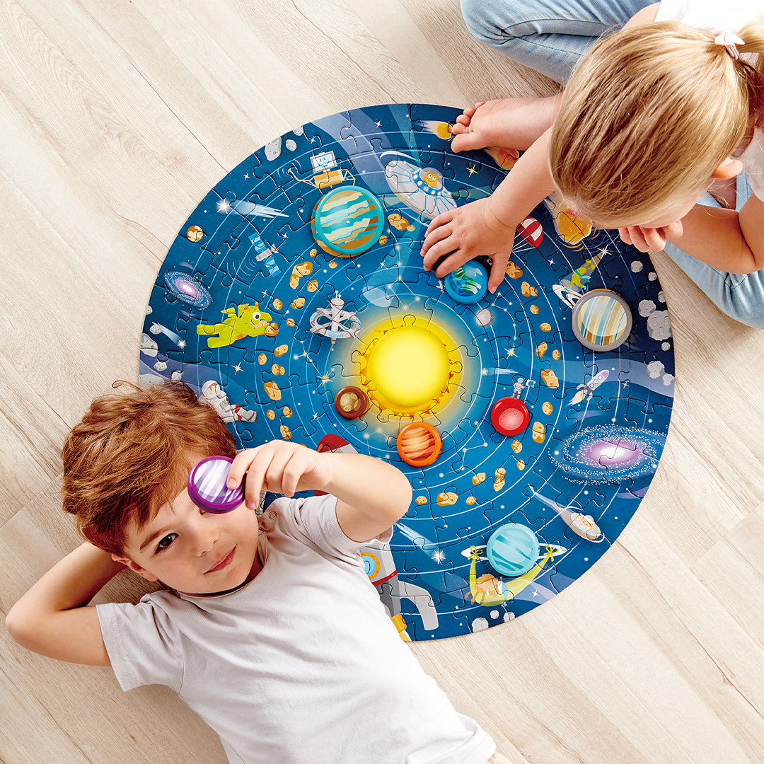 Hape puzzel met zonnestelsel lamp - 93st