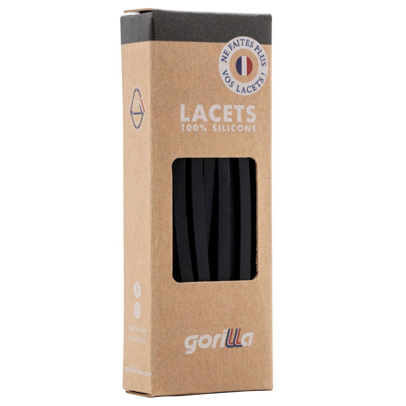 Gorilla Gorilla Lacets Fins Charbon