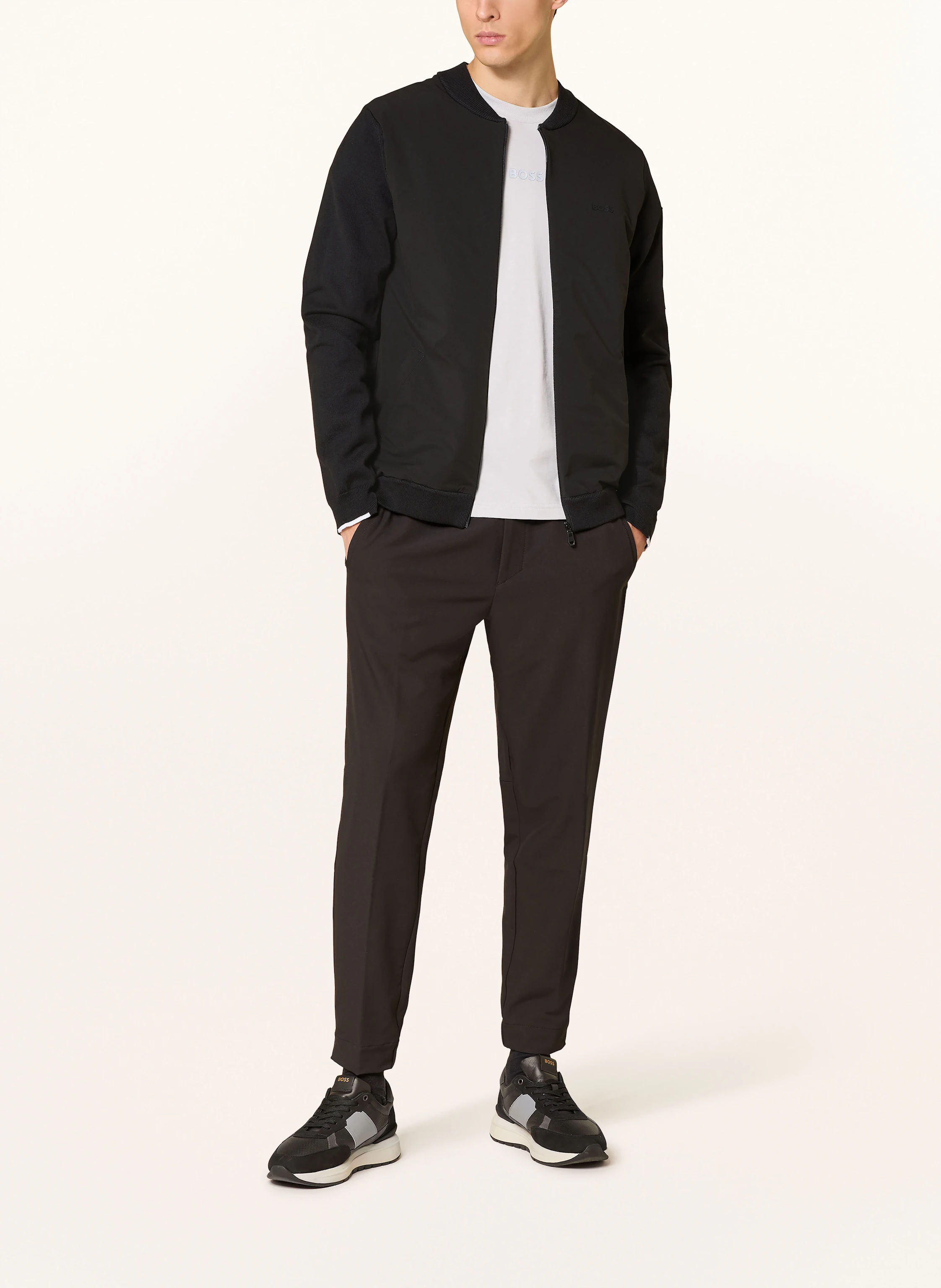 BOSS Sweatjacke EVER im Materialmix