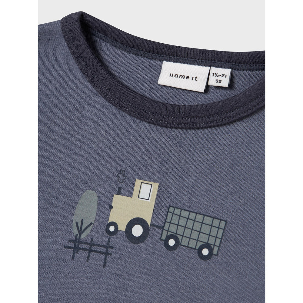 Køb Name It Folkstone Gray Tractor Nmmwillit Uld Ls Top