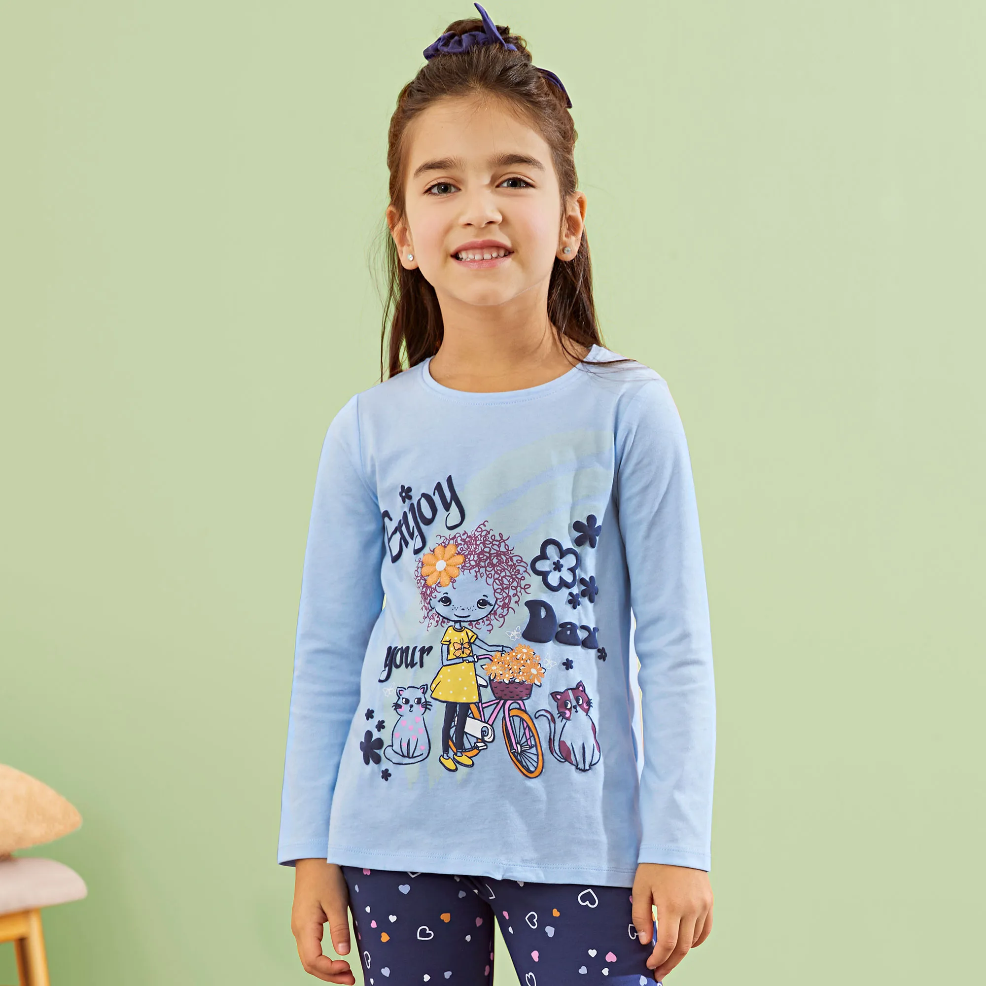 Mädchen-Magic-Shirt mit Haarband, 2-teilig