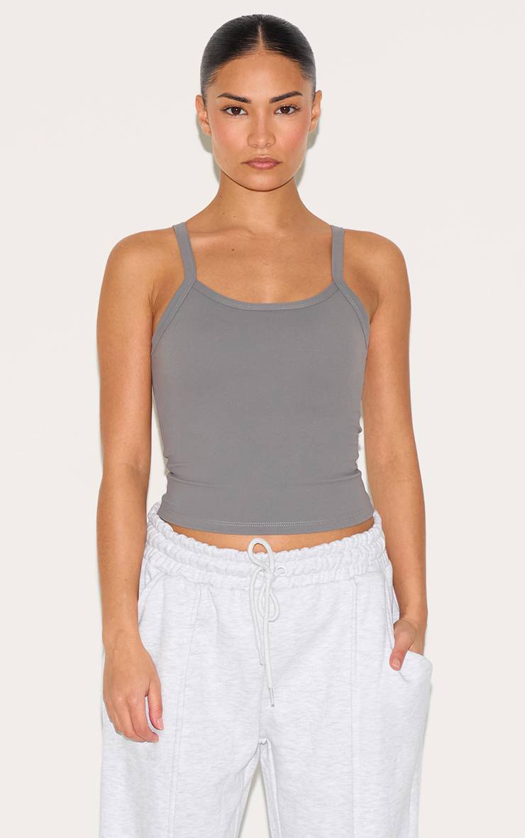 Gris Cendré Joggers Petite À Jambes Larges Avec Détails De Coutures